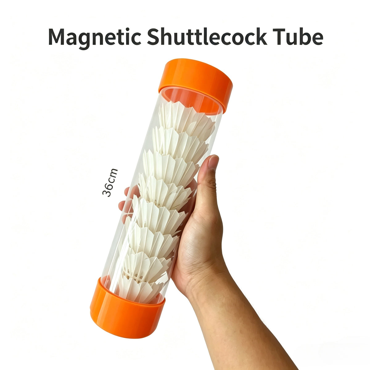 Magnetic Badminton Barrel, Portable 10 Shuttlecocks Storage Tube, 8.5×27.5cm Large‑Capacity, Waterproof Shatterproof Badminton Holder for Outdoor Training Sports